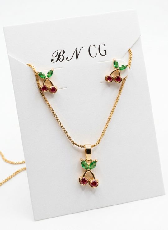 SET DE COLLAR Y DIJE EN RODIO CON MICROCIRCIONES