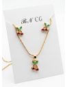SET DE COLLAR Y DIJE EN RODIO CON MICROCIRCIONES