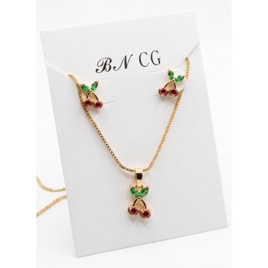 SET DE COLLAR Y DIJE EN RODIO CON MICROCIRCIONES