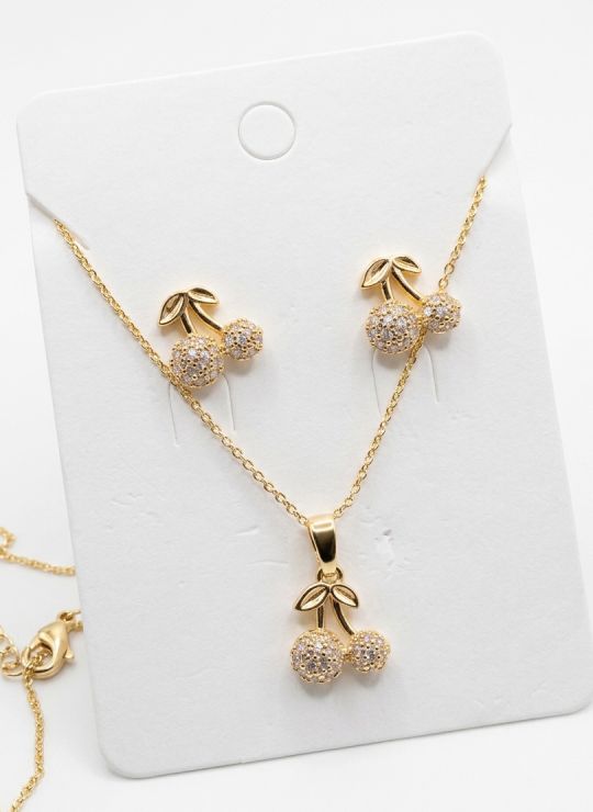 SET DE COLLAR Y DIJE EN RODIO CON MICROCIRCIONES