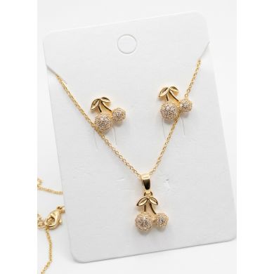 SET DE COLLAR Y DIJE EN RODIO CON MICROCIRCIONES