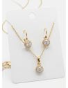 SET DE COLLAR Y DIJE EN RODIO CON MICROCIRCIONES