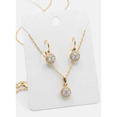 SET DE COLLAR Y DIJE EN RODIO CON MICROCIRCIONES
