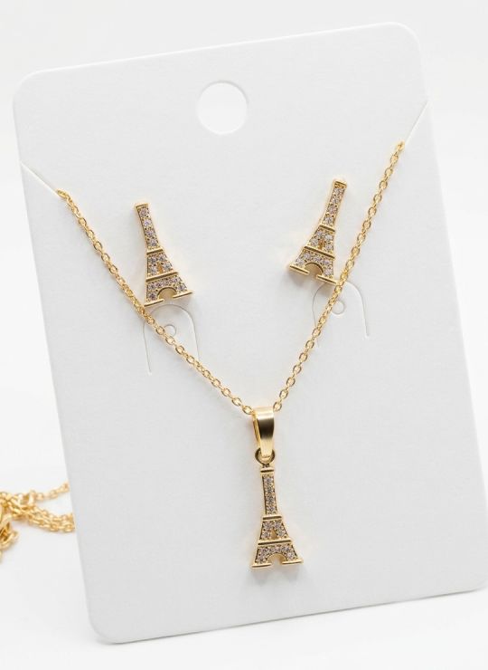 SET DE COLLAR Y DIJE EN RODIO CON MICROCIRCIONES