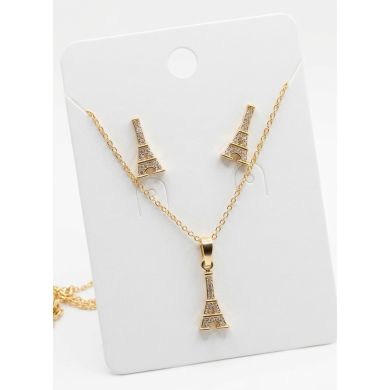 SET DE COLLAR Y DIJE EN RODIO CON MICROCIRCIONES