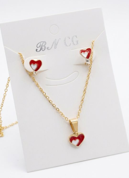 SET DE COLLAR Y DIJE EN RODIO CON MICROCIRCIONES