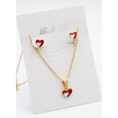 SET DE COLLAR Y DIJE EN RODIO CON MICROCIRCIONES