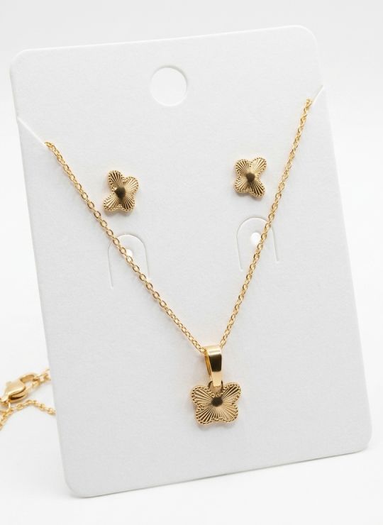 SET DE COLLAR Y DIJE EN RODIO CON MICROCIRCIONES