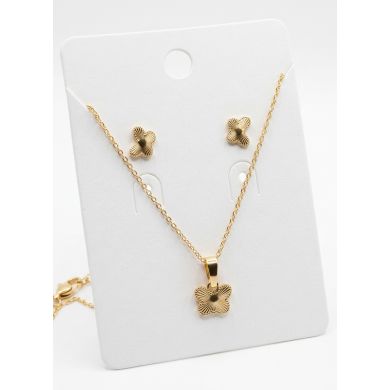 SET DE COLLAR Y DIJE EN RODIO CON MICROCIRCIONES