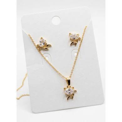 SET DE COLLAR Y DIJE EN RODIO CON MICROCIRCIONES