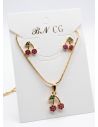 SET DE COLLAR Y DIJE EN RODIO CON MICROCIRCIONES