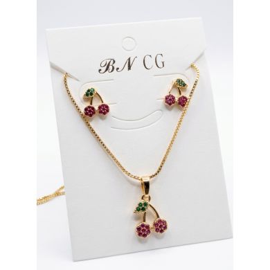 SET DE COLLAR Y DIJE EN RODIO CON MICROCIRCIONES
