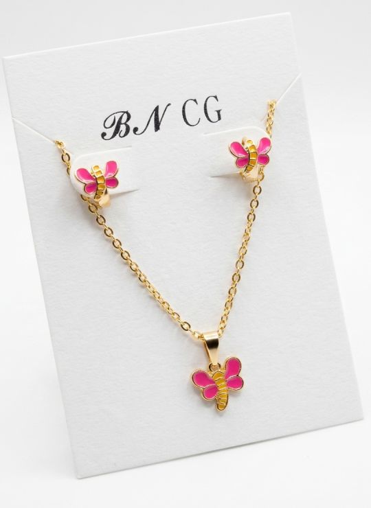SET DE COLLAR Y DIJE EN RODIO CON MICROCIRCIONES