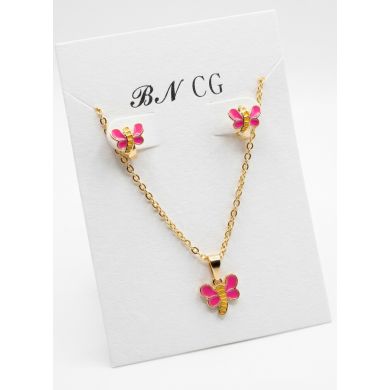 SET DE COLLAR Y DIJE EN RODIO CON MICROCIRCIONES