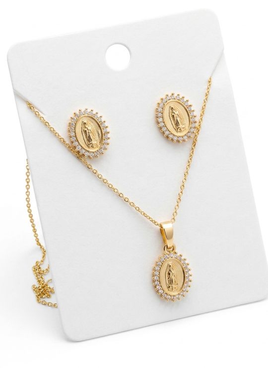 SET DE COLLAR Y DIJE EN RODIO CON MICROCIRCIONES