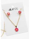 SET DE COLLAR Y DIJE EN RODIO CON MICROCIRCIONES/XUPING