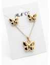 SET DE COLLAR Y DIJE EN RODIO CON MICROCIRCIONES/XUPING