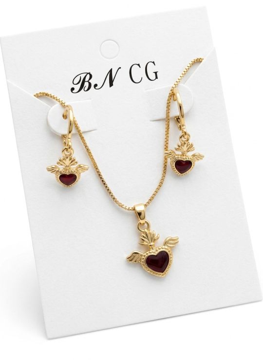 SET DE COLLAR Y DIJE EN RODIO CON MICROCIRCIONES/XUPING