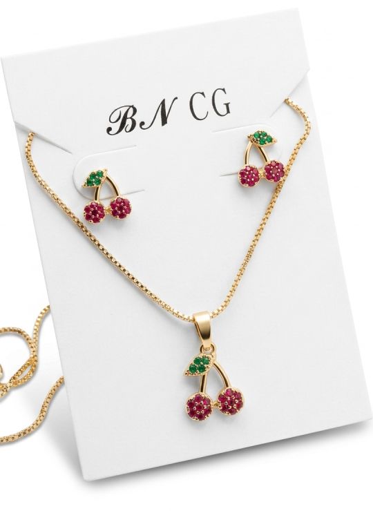 SET DE COLLAR Y DIJE EN RODIO CON MICROCIRCIONES/XUPING