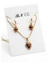 SET DE COLLAR Y DIJE EN RODIO CON MICROCIRCIONES/XUPING