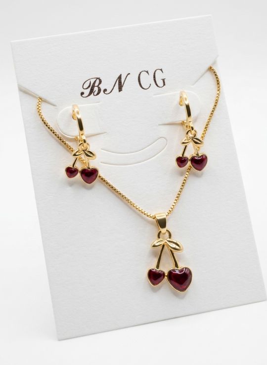 SET DE COLLAR Y DIJE EN RODIO CON MICROCIRCIONES/XUPING