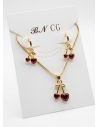 SET DE COLLAR Y DIJE EN RODIO CON MICROCIRCIONES/XUPING