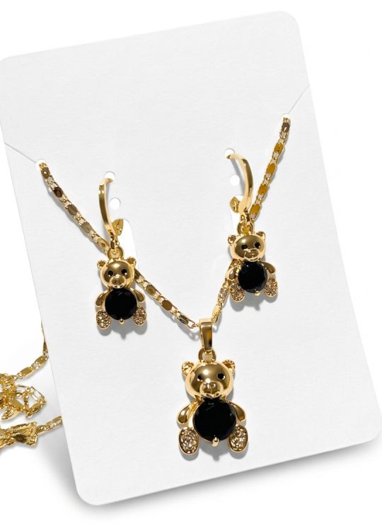SET DE COLLAR Y DIJE EN RODIO CON MICROCIRCIONES/XUPING
