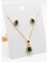 SET DE COLLAR Y DIJE EN RODIO CON MICROCIRCIONES/XUPING
