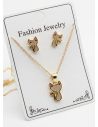 SET DE COLLAR Y DIJE EN RODIO CON MICROCIRCIONES/XUPING