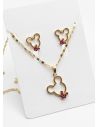SET DE COLLAR Y DIJE EN RODIO CON MICROCIRCIONES/XUPING