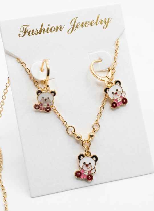 SET DE COLLAR Y DIJE EN RODIO CON MICROCIRCIONES/XUPING