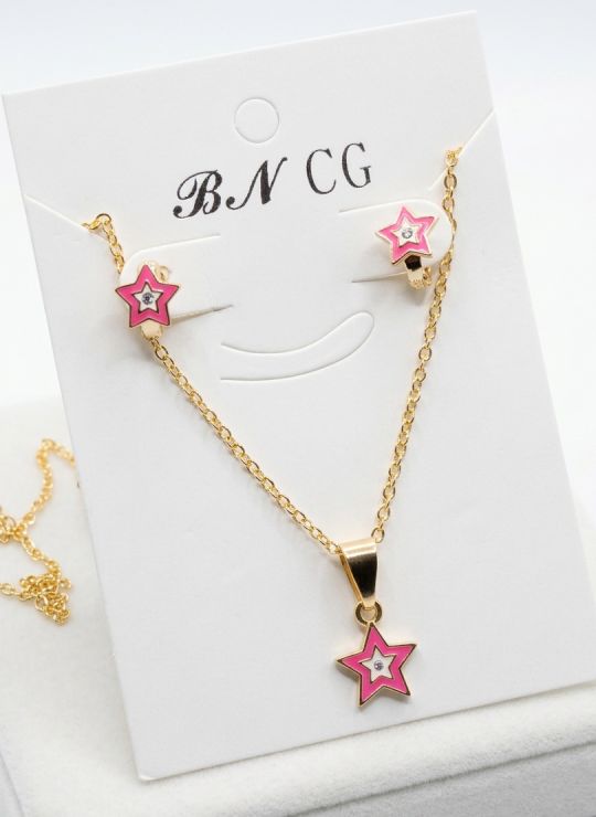 SET DE COLLAR Y DIJE EN RODIO CON MICROCIRCIONES/XUPING