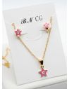 SET DE COLLAR Y DIJE EN RODIO CON MICROCIRCIONES/XUPING