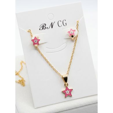 SET DE COLLAR Y DIJE EN RODIO CON MICROCIRCIONES/XUPING