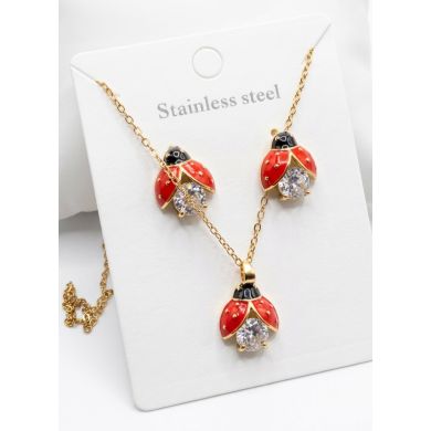 SET DE COLLAR Y DIJE EN RODIO CON MICROCIRCIONES/XUPING