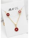 SET DE COLLAR Y DIJE EN RODIO CON MICROCIRCIONES/XUPING