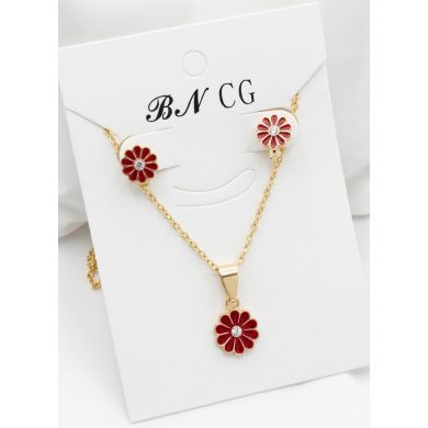 SET DE COLLAR Y DIJE EN RODIO CON MICROCIRCIONES/XUPING