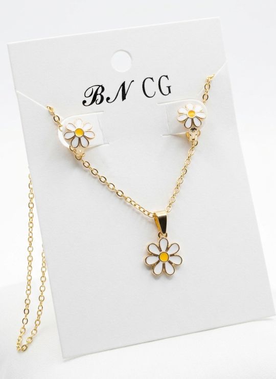SET DE COLLAR Y DIJE EN RODIO CON MICROCIRCIONES/XUPING