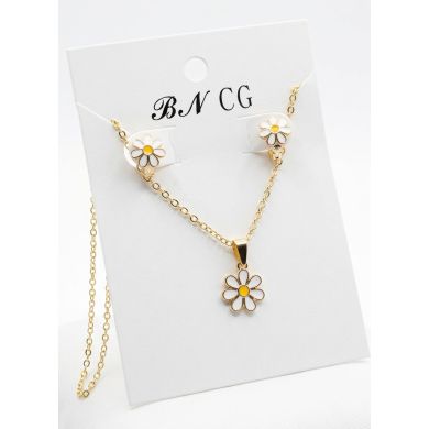 SET DE COLLAR Y DIJE EN RODIO CON MICROCIRCIONES/XUPING