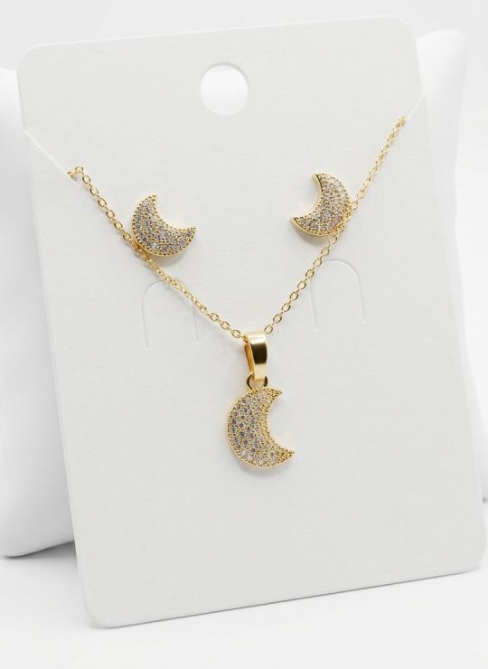SET DE COLLAR Y DIJE EN RODIO CON MICROCIRCIONES/XUPING
