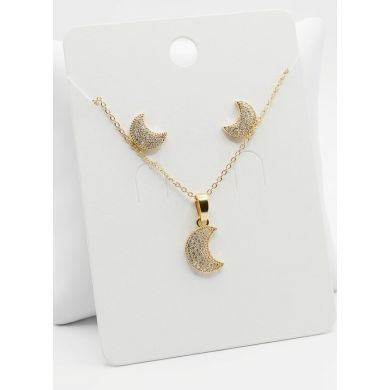SET DE COLLAR Y DIJE EN RODIO CON MICROCIRCIONES/XUPING