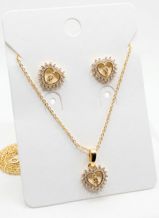 SET DE COLLAR Y DIJE EN RODIO CON MICROCIRCIONES/XUPING