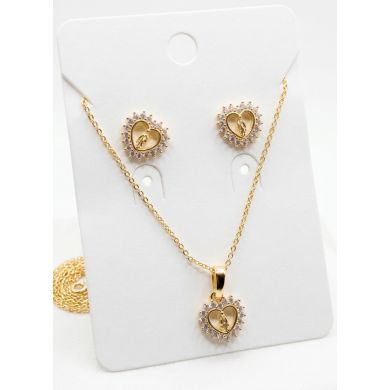 SET DE COLLAR Y DIJE EN RODIO CON MICROCIRCIONES/XUPING