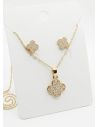 SET DE COLLAR Y DIJE EN RODIO CON MICROCIRCIONES/XUPING
