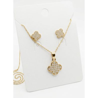 SET DE COLLAR Y DIJE EN RODIO CON MICROCIRCIONES/XUPING