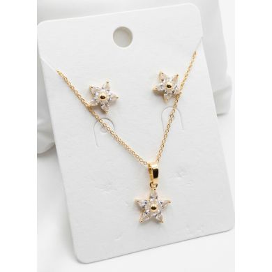 SET DE COLLAR Y DIJE EN RODIO CON MICROCIRCIONES/XUPING