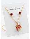 SET DE COLLAR Y DIJE EN RODIO CON MICROCIRCIONES/XUPING