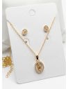SET DE COLLAR Y DIJE EN RODIO CON MICROCIRCIONES/XUPING