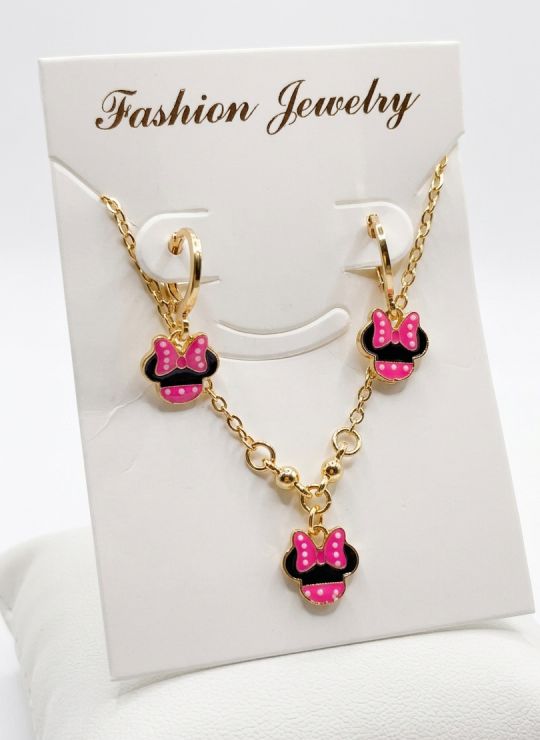 SET DE COLLAR Y DIJE EN RODIO CON MICROCIRCIONES/XUPING