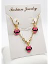 SET DE COLLAR Y DIJE EN RODIO CON MICROCIRCIONES/XUPING